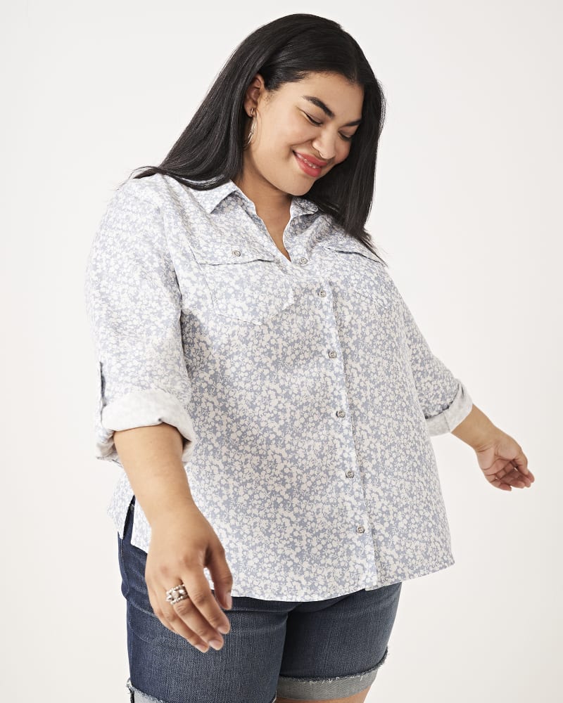 Front of plus size Shanna Button-Up Blouse by Molly&Isadora | Dia&Co | dia_product_style_image_id:161030